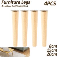 4Pcs Wooden Solid Furniture Legs Oblique/Straight Table Legs Non-slip Chair Sofa Feet Replacement Furniture Feet For Couch Bed