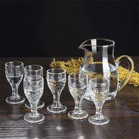 Wine Dispenser and Shot Glass Baijiu Kettle High End Whiskey Dispenser Decanter Transparent Small Wine Glass Classic Spirits Cup
