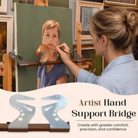 Stainless Steel Artist Hand Support Bridge Easel Hand Rest Guard Oil Painting Auxiliary Drawing Tool for Painters