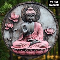 Buddha Metal Wall Art 20cm - Meditation Decor, Heavy Duty Iron, Pre-Drilled