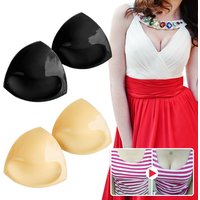 Double-Sided Sticky Bra Inserts Reusable Breast Push Up Pads For Bikini Comfort Soft Adhesive Bra Pad Nipple Cover For Women
