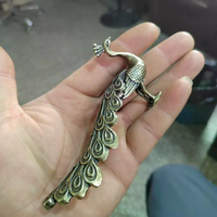 New 1Pcs Animal Brass Ornament Peacock Ornament Home Decor Statue Figure Chinese Handicraft Home Office Decoration