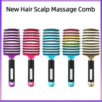 Haar Kopfhaut Massage Kamm Borsten Nylon Haarbürste Nass Lockige Entwirren Anti-Statische Haar Bürste für Salon Friseur Styling Werkzeuge