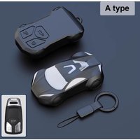 Silicone Car Shape Model Car Key Fob Case Cover Bag Protector Suitable For AUDI A4 B9 A6 A3 Q5 Q7 A5 A7 A3 Key Case Cover