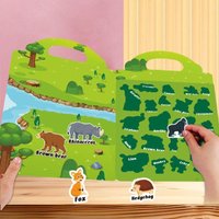1 Set DIY Quiet Fun With Scene Stickers Jelly Sticker Book For Kids Reusable Paste Puzzle Book Educational Activity For Children