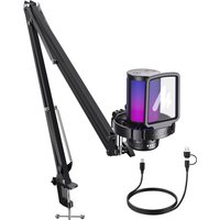 maono DGM20S Gaming USB Microphone Condenser Mic with RGB Light Noise Cancellation Boom Arm for Streaming Podcast YouTube Tiktok