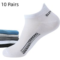 10 Pairs Cotton Men's Short Socks Crew Ankle High Quality Breathable Deodorant Casual Women Summer Low-Cut Thin Sock for Male