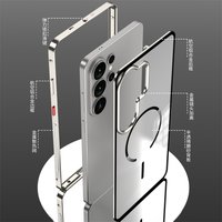 Aluminium Alloy Metal Frame Matte Clear Acrylic Cover For Samsung S 26 s26Ultra Magnetic Case For Samsung Galaxy S26 Ultra Case
