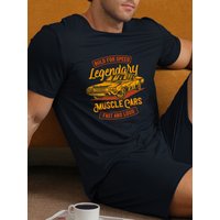 2-piece men's sleepwear fashion letter car print round neck short sleeved top and shorts pajama set suitable for summer wear