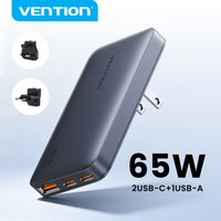 Vention 65W GaN Charger PD3.0 PPS QC4+ USB C Portable Travel Fast Charger for Laptop iPhone 16 15 14 Pro Max Quick Charge