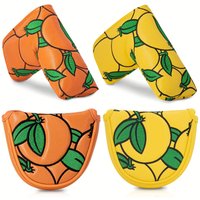 Customized Golf Putter Protective Cover - Orange/Yellow, Suitable for Most Putters - Dustproof and Durable Material