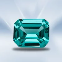 Lab Grown Paraiba Emerald Cut VVS1 Sapphire Gemstone for Charms DIY for Jewelry Making Materials Selectable Certificate