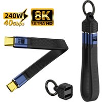 USB 4 Cable Portable Keychain 240W USB C to Type C Cable 40Gbps Data Transfer Thunderbolt 3 8K@60Hz Video Display for iPhone 16