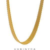 Stainless Steel 8mm Wide Choker Necklace for Women, Fine Mesh Texture Minimalist Hypoallergenic Jewelry Gift