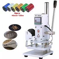 Hot Foil Stamping Machine 300W Leather Handhold Paper Craft Copper Mould Stamp Embossers Wooden Logo Labeling, Embossing Papers