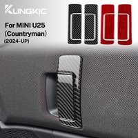 Real Soft Carbon Fiber For MINI Countryman U25 2024 2025 Interior Trim Panel Car Inner Door Handle Pull Sticker