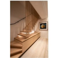 custom.Prima Home Escalator Stairs with Straight Stair Railing Wrought Iron Modern U Shaped Indoor Wood Staircase