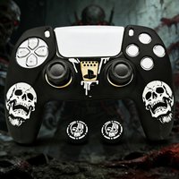 For PS5 Controller Silicone Cover Soft Skin Case with Laser Engraving 2 Thumb Grips Anti-Slip Shockproof Dustproof Covers