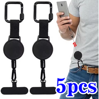 AliExpress 5/3/1pcs Retractable Anti-Theft Phone Holder Safety Lanyard Stra with Carabiner Anti-Drop Harness for Hiking Cycling Climbing