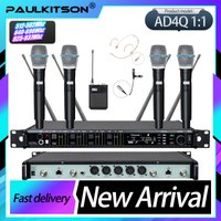Paulkitson AD4Q True Diversity Digital Professional Wireless Microphone System 4Channel Beta87A/500/600/900MHZ For Outdoor Stage