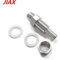 Aluminum Silver AN6 To 5/16 Bulkhead Hose Barb Connector Suitable for Fuel Tanks and Fuel Cells