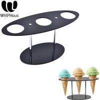 3 Hole Reusable Detachable DIY Acrylic Ice Cream Display Stand Baking Cake Cones Cupcake Cooling Rack Drawer Rack Stand