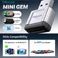 Ottocast Express Mini Gem Cube 3.0 Wired to Wireless CarPlay Android Auto Adapter USB Dongle Car Accessories for iPhone Android