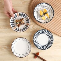 4-Piece 5.6-Inch Minimalist Ceramic Small Plates Set, Multi-functional plates,Oven/Microwave/Dishwasher Safe