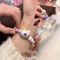 Twisty Pet Bracelet DIY Beaded Animal Toy Set Transformable Jewelry for Girls,Stress Relief Handmade Craft Gift Pet Unicorn Toys