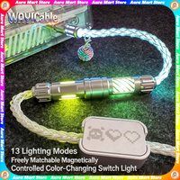 WAYi Magnetic 1.5M Keyboard Cable Mechanical RGB Magnetron Color Changing 8K Aviation Plug Cable PC Laptop Keyboard Accessories