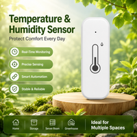 Tuya Smart Temperature Humidity Sensor, WiFi & Bluetooth, Alexa & Google Assistant Compatible, Indoor Home Automation Device