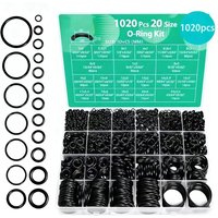 1020Pcs Boxed Nitrile O-Ring Repair Kit NBR Rubber Sealing Gasket Set Oil Resistant for Car Auto Faucet Pipe Air Gas Seal