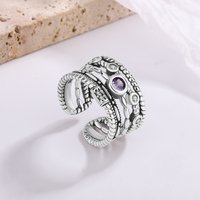New in 925 Sterling Silver Retro Irregular Adjustable Rings For Women Couple Engagement Luxury Jewelry Accessories Jewellery