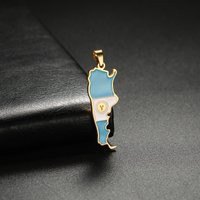 New Drip Oil Stainless Steel Argentina Map Flag Pendant For DIY Necklace Earrings Keychain Argentine Jewelry Making Accessories