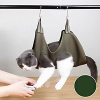 Pet Grooming Hammock for Cat Dog Nail Clipping Trimming Restraint Bag with Hooks Anti-Scratch Helper for Feeding Bathing Hair