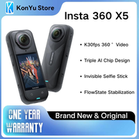 Insta360 X5 Action Camera Waterproof 8K 30fps Replaceable Lenses Triple AI Chip Superior Low Light 185 Mins Run Life