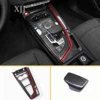 For Audi A4 A5 2017 2018 2019 2020 2021 2022 2024 Carbon Fiber Interior Mouldings Gear Lever Collar Central Console Panel Cover