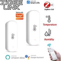 Zigbee 3.0 Smart Temperature Humidity Sensor Battery Powered APP Remote Monitor Voice Control Works with Tuya Alexa Google Home