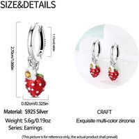 2026 New 925 Sterling Silver Sparkling CZ Zircon Strawberry Earrings Women Wedding Engagement Star Earrings Jewelry Gifts