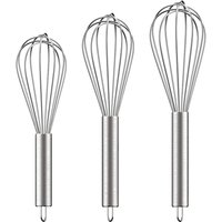 3er-Pack Schneebesen-Set aus Edelstahl, 6 Schneebesen, 8/10/12 Zoll, Küchenballon Schneebesen mit Edelstahlgriff, manueller Schneebesen-Mixer