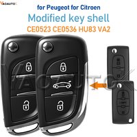 Modified CE0523 CE0536 Remote Car Key Case For Citroen C2 C4 C5 Xsara Picasso VA2 HU83 For Peugeot 306 407 807 Partner Shell
