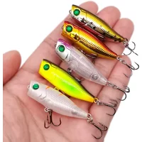 New Arrival 1 pcs mini Popper Fishing Lures 4cm/3.5g 3d Eyes Bait Crankbait Wobblers Tackle Isca Top Water Surface Popper Lure