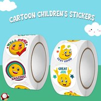 Smile Face Sticker Reward Sticker Yellow Dots Labels Happy Animal Sticker School Teacher Student Stationery