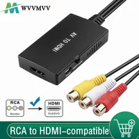 RCA to HDMI-compatible Adapter AV2HDMI-compatible Audio Vdieo Converter Support 1080P/720P NTSC/PAL Compatible With PS2 PS3 HDTV