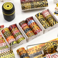 Warning Washi Tape Set,12/16Rolls Danger Police Line Caution Tape for Scrapbooking,Journaling,DIY Crafts,Decorative Masking Tape