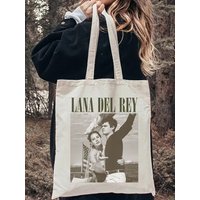 1pcs Vintage Lana Del Rey Ldr Sailing Graphic Canvas Tote Shoulder Shopper Bag Storage Travel Bag Handbag & Shopping Gift Bag
