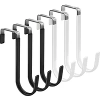 Door Hangers Hooks with Rubber Organizer Hooks for Living Room, Bathroom, Bedroom, Kitchen Hanging Clothes, Towels, Hats, Coats