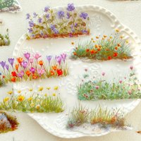 20pcs/pack Flower PET Stickers Green Plants PET Stickers Hand Account DIY Decoration Stickers for Planner Junk Journal Collage