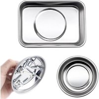 Round Magnetic Dish Durable Stainless Steel Parts Tray for Home Workshop Jewelry Repair Prevent Small Parts Loss Easy Access