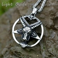 2022 NEW Men's 316L stainless-steel l fallen angel Satan demon sheep head Pendant Necklace animal punk Jewelry free shipping